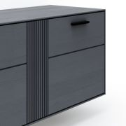 Lowboard Estana – Eiche massiv, Anthrazit