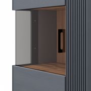 Vitrine Estana – Eiche massiv, Anthrazit
