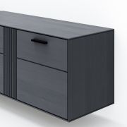 Lowboard Estana – Eiche massiv, Anthrazit