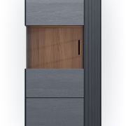 Vitrine Estana – Eiche massiv, Anthrazit
