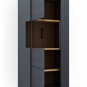 Vitrine Estana – Eiche massiv, Anthrazit