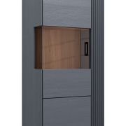 Vitrine Estana – Eiche massiv, Anthrazit