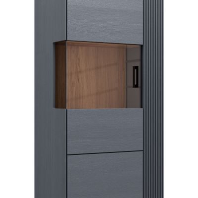 Vitrine Estana – Eiche massiv, Anthrazit