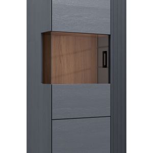 Vitrine Estana – Eiche massiv, Anthrazit