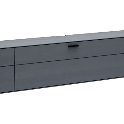 Lowboard Estana – Eiche massiv, Anthrazit