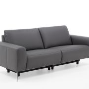 Sofa EM Venedig – 3-Sitzer, Leder, Graubraun