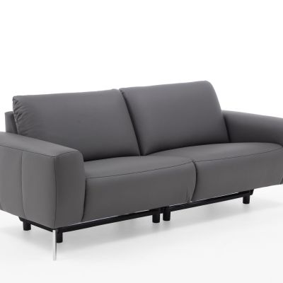 Sofa EM Venedig – 3-Sitzer, Leder, Graubraun